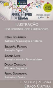 mesa redonda com ilustradores