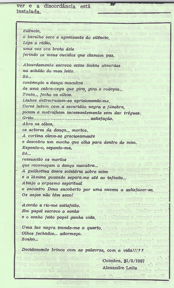 o silêncio